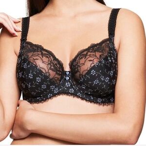 NWT Freya BLK/BLU Unlined Underwire, 28G *P1014